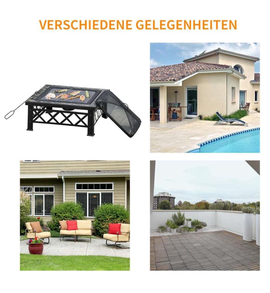 Cestello da fuoco 3in1 per barbecue con parascintille