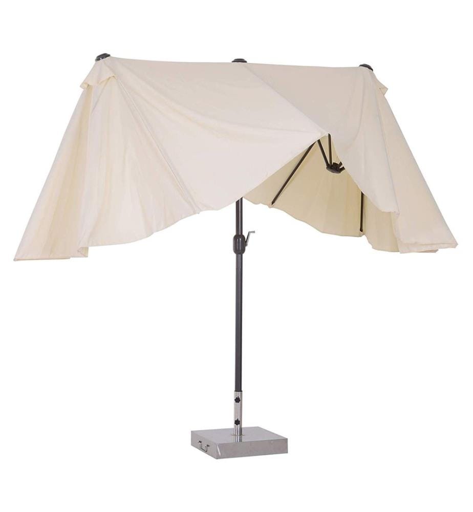 Sonnenschirm Oval L460 x B270 mit Handkurbel - creme