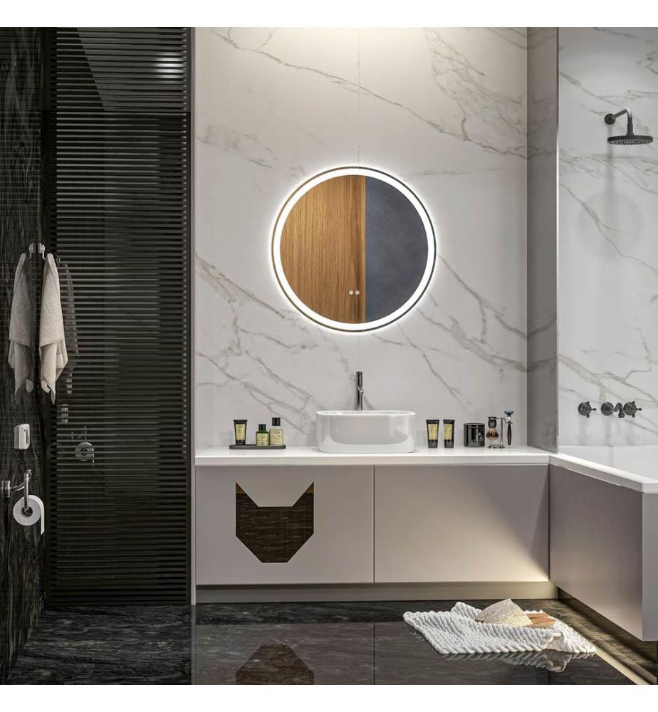 Specchio da bagno Specchio da bagno con illuminazione a LED Ø60 cm