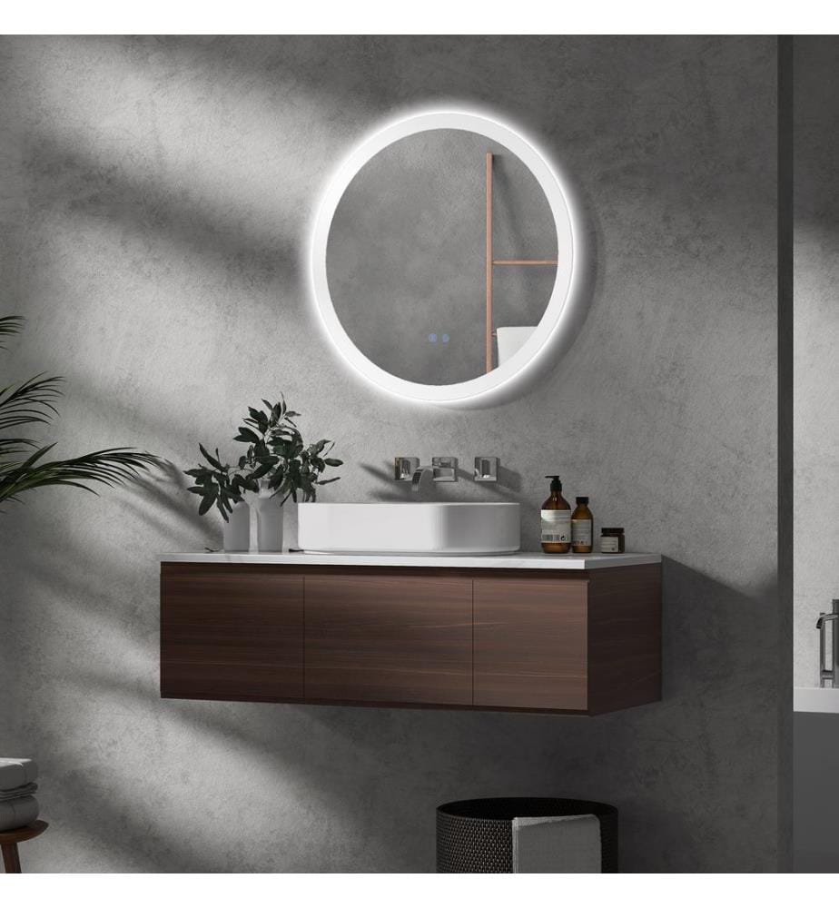 Miroir de salle de bain avec éclairage Ø70 cm Miroir mural LED