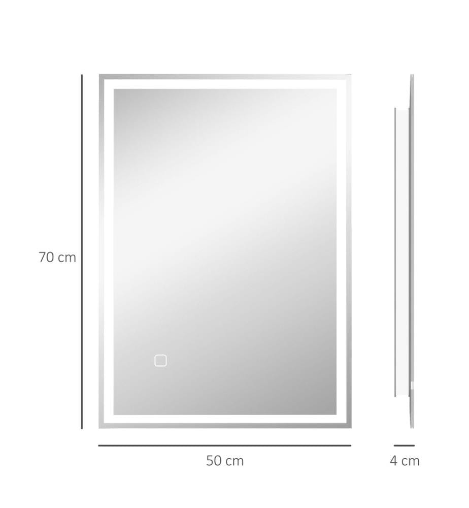 Specchio da bagno Specchio da bagno con luce LED 70x50 cm