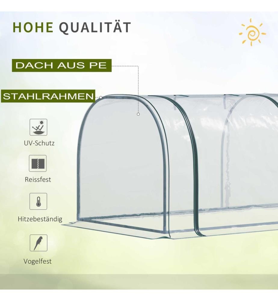 Foliengewächshaus Frühbeet 350x100x80 cm Pflanzenhaus