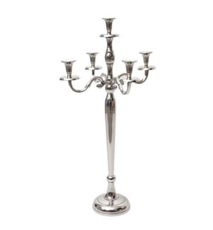 Kerzenständer Leuchter 5-armig Aluminium 80 cm massiv Silber
