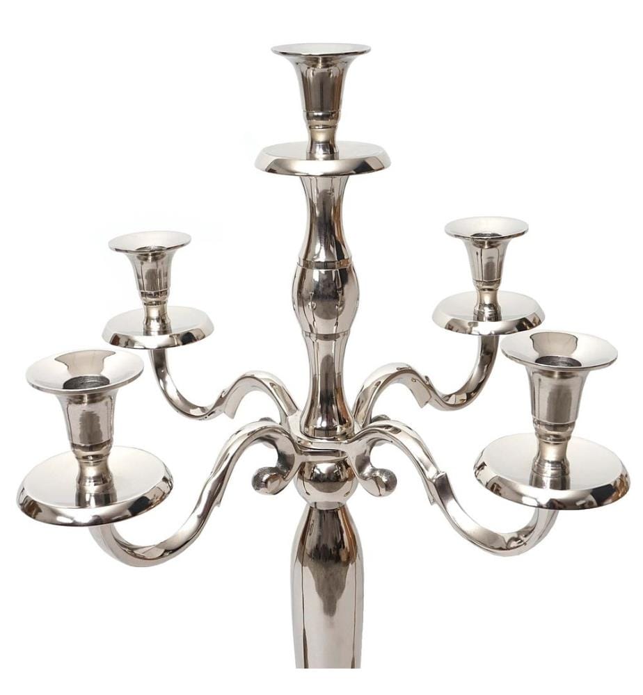 Candlestick candlestick 5-armed aluminum 80 cm solid silver