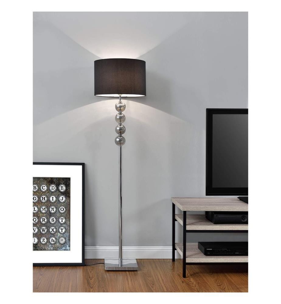 Stehlampe Spheridern 1x E27 Ø37.5 x 155 cm Chrom Schwarz