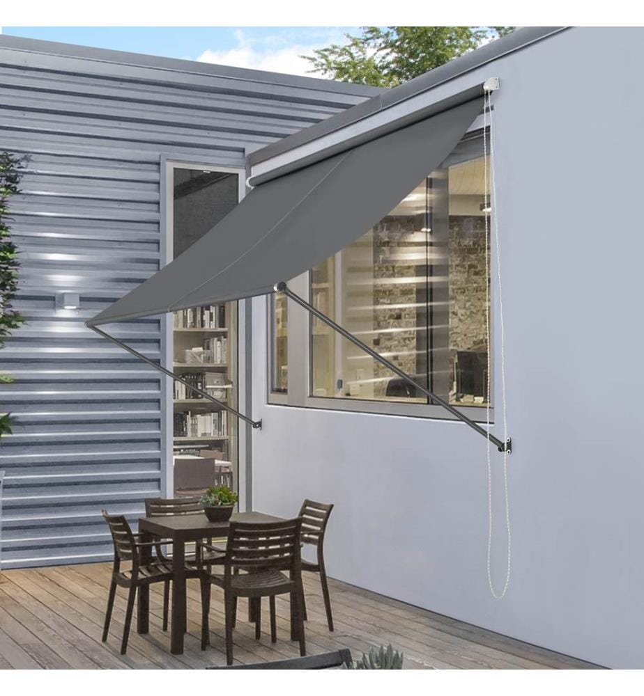 Standing awning Malaga with side pull chain 150x120 cm Gray