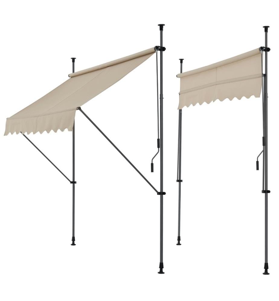 Kle mmmarkise 200x120x200-300 cm sans percer Sable