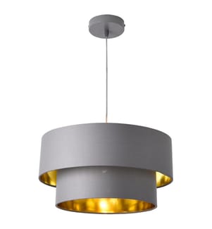 Suspension Lopar 40 cm métal tissu gris-or