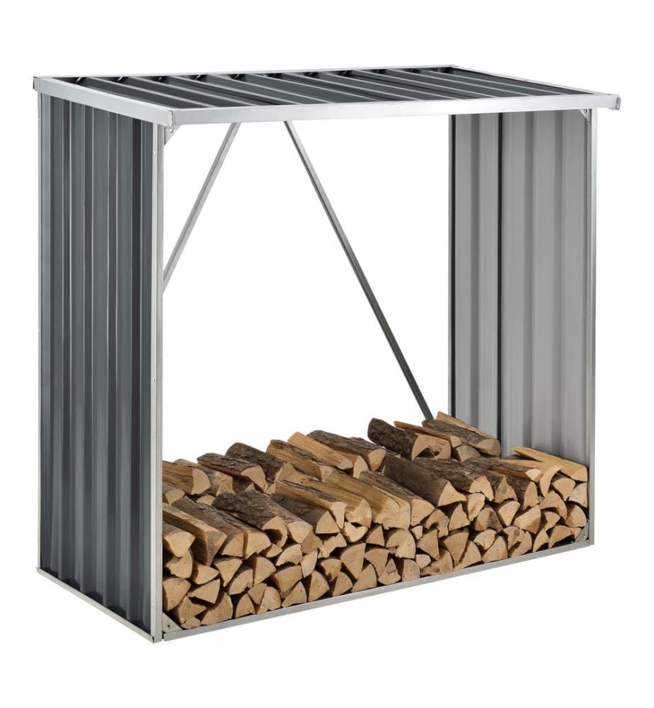 Brennholzunterstand Kalmar 156x80x152 cm aus Stahl Anthrazit