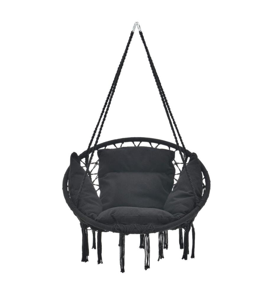 Sedia sospesa Kailua max. 150 kg per interni ed esterni con cuscino nero
