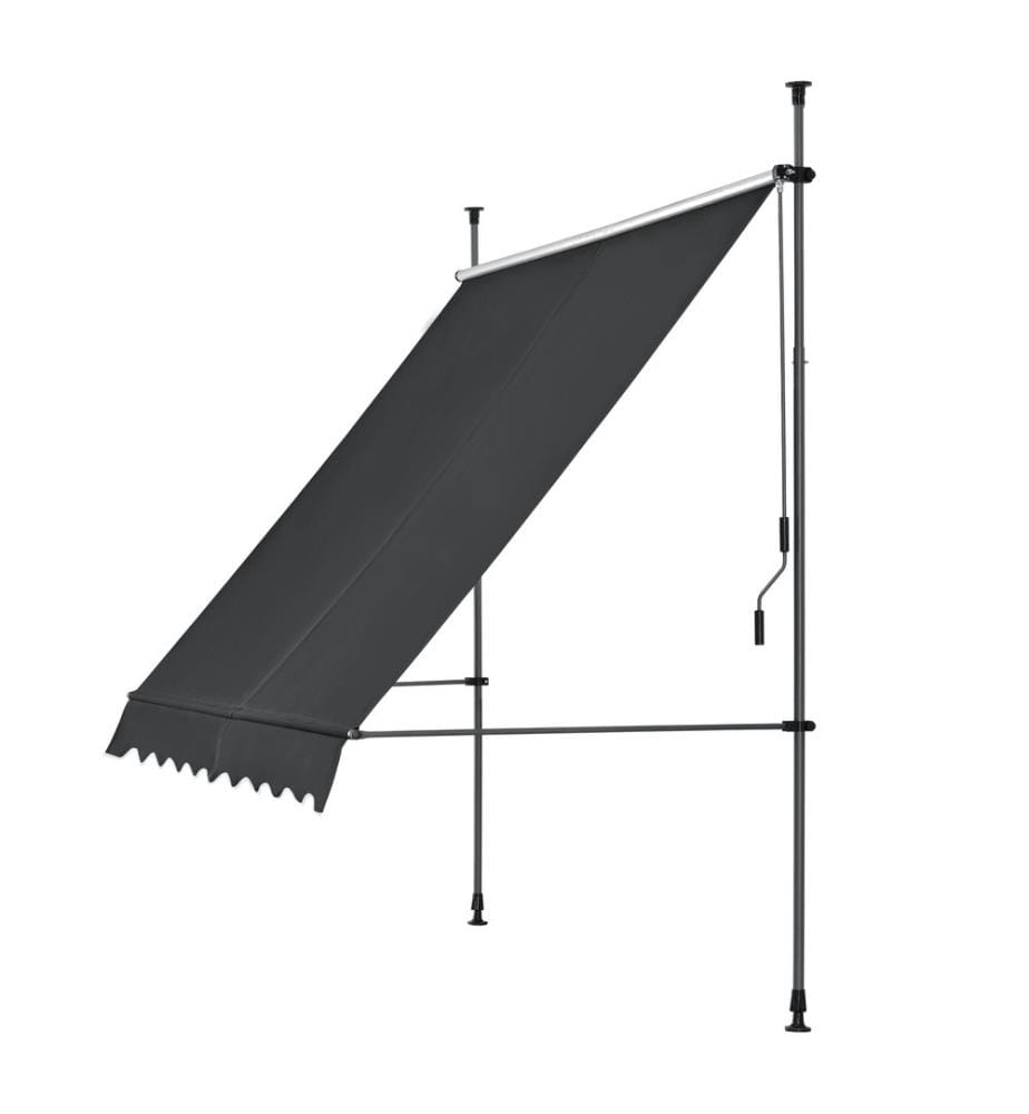 Kle mmmarkise 300x120x200-300 cm ohne Bohren Schwarz