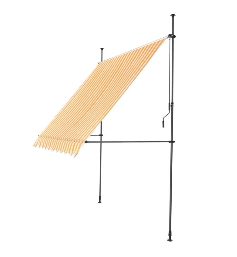 Kle mmmarkise 350x120x200-300 cm sans percer Jaune Blanc