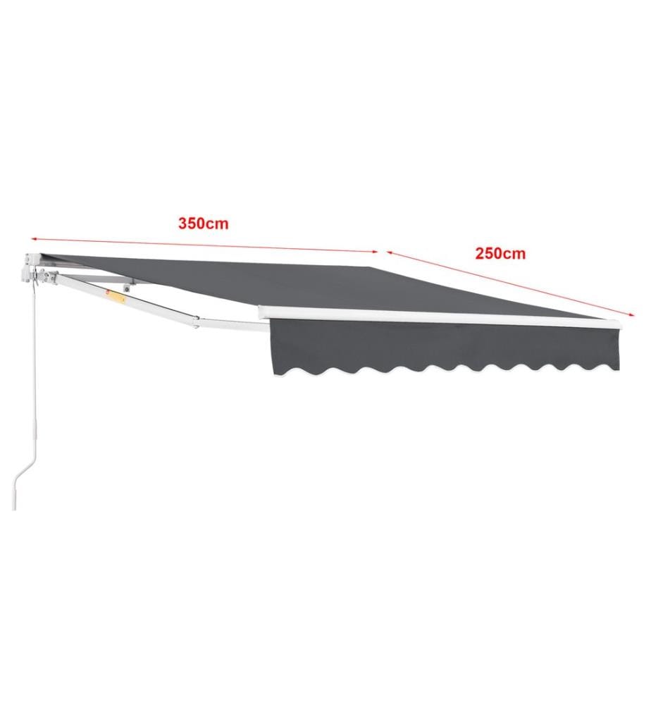Bitonto 350x250 cm folding awning with hand crank dark gray