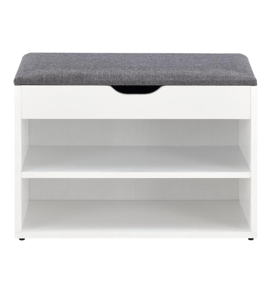 Banc à chaussures Banquette Étagère à chaussures Gentofte 60x30x46 cm Blanc Gris