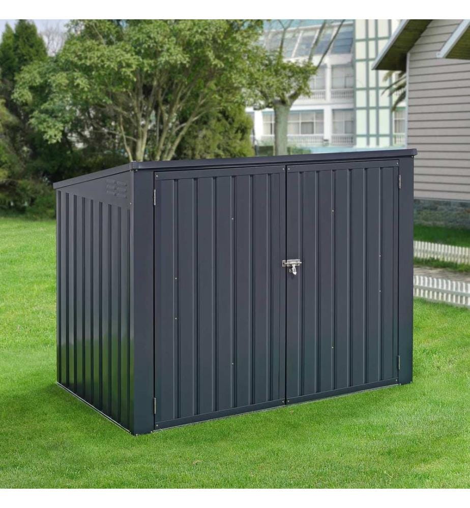 Mülltonnenbox Grebin für 2 Tonnen 173 x 101 cm Dunkelgrau