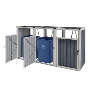 Cassonetto Tarbek per 3 tonnellate in acciaio zincato antracite 121x219x82 cm