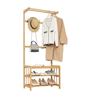 Portemanteau Tornio 168x70x35 cm en bambou naturel