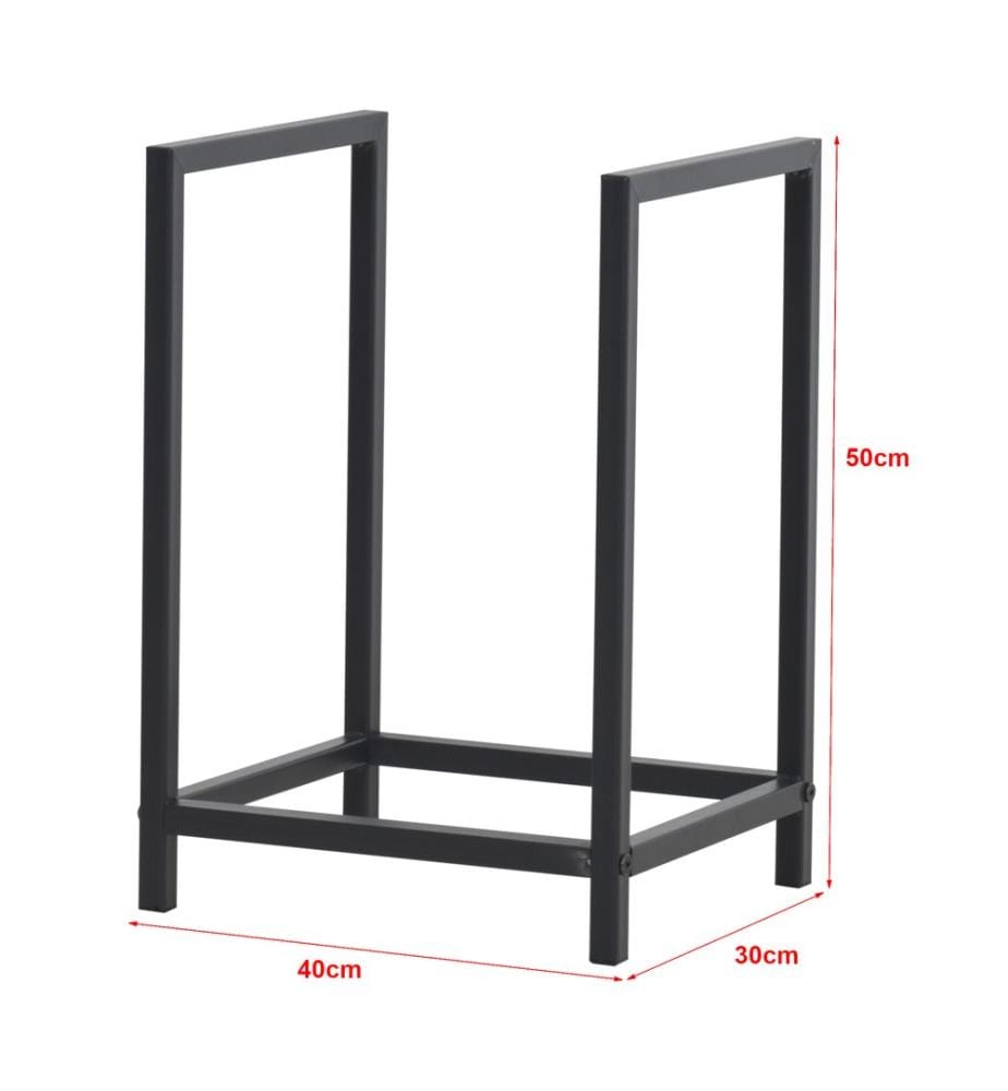 Torsås 40x30x50 cm porta legna da ardere in acciaio nero