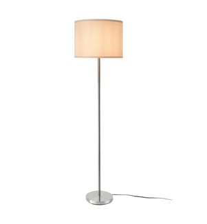 Lampadaire Lampadaire Tamworth E27 argent textile