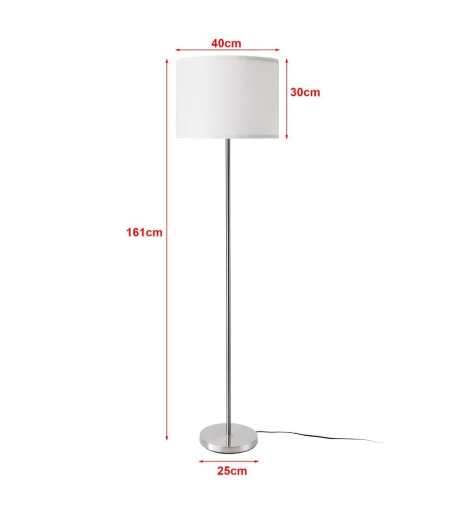 Stehleuchte Stehlampe Tamworth E27 Silber Textil