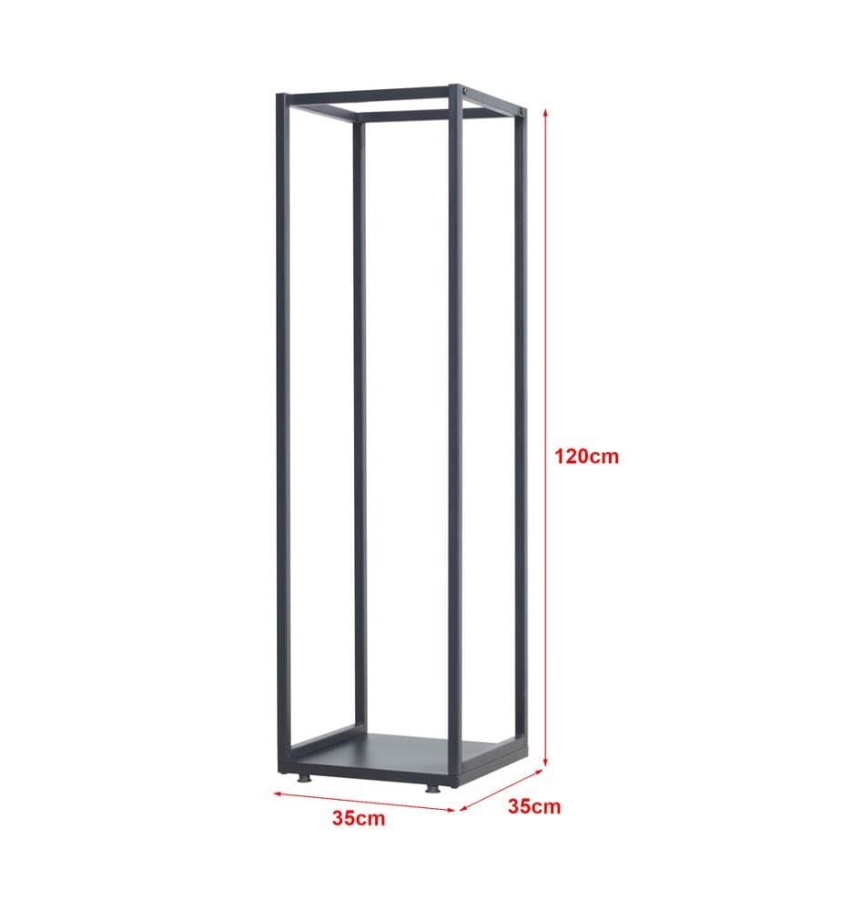 Porta legna Tornved acciaio 35x35x120 cm nero