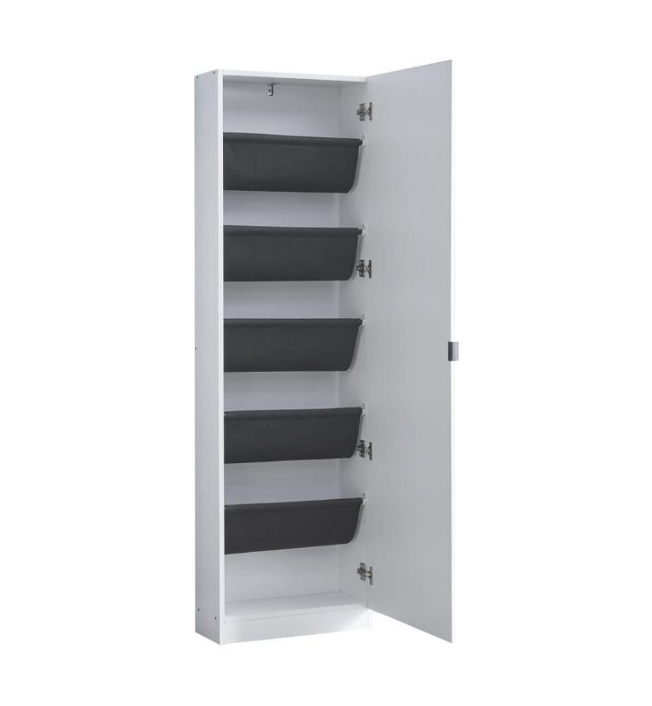 Scarpiera Meura 160x48x20 cm a specchio bianco