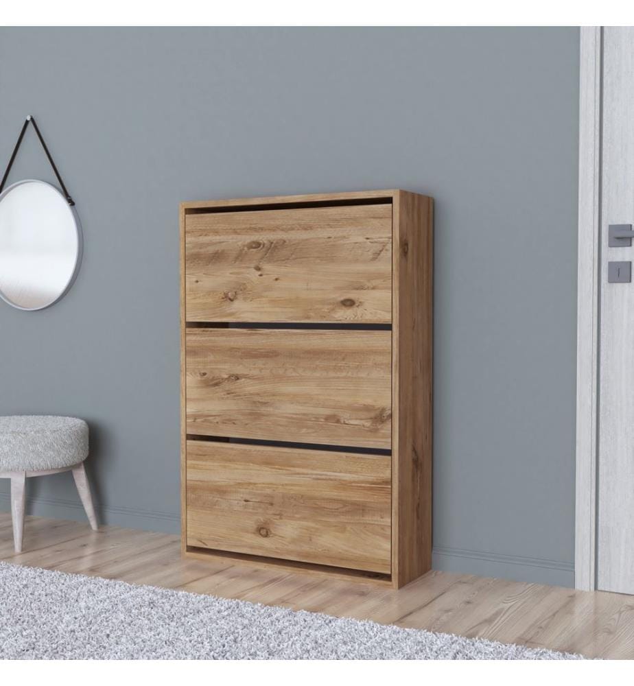 Schuhschrank Aurskog 110x73.5x24 cm Eiche