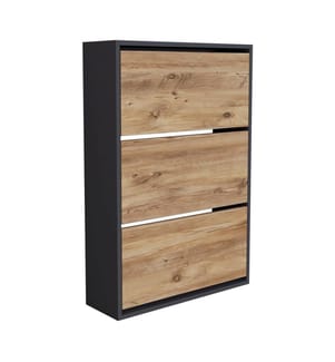 Schuhschrank Aurskog 110x73.5x24 cm Anthrazit Eiche