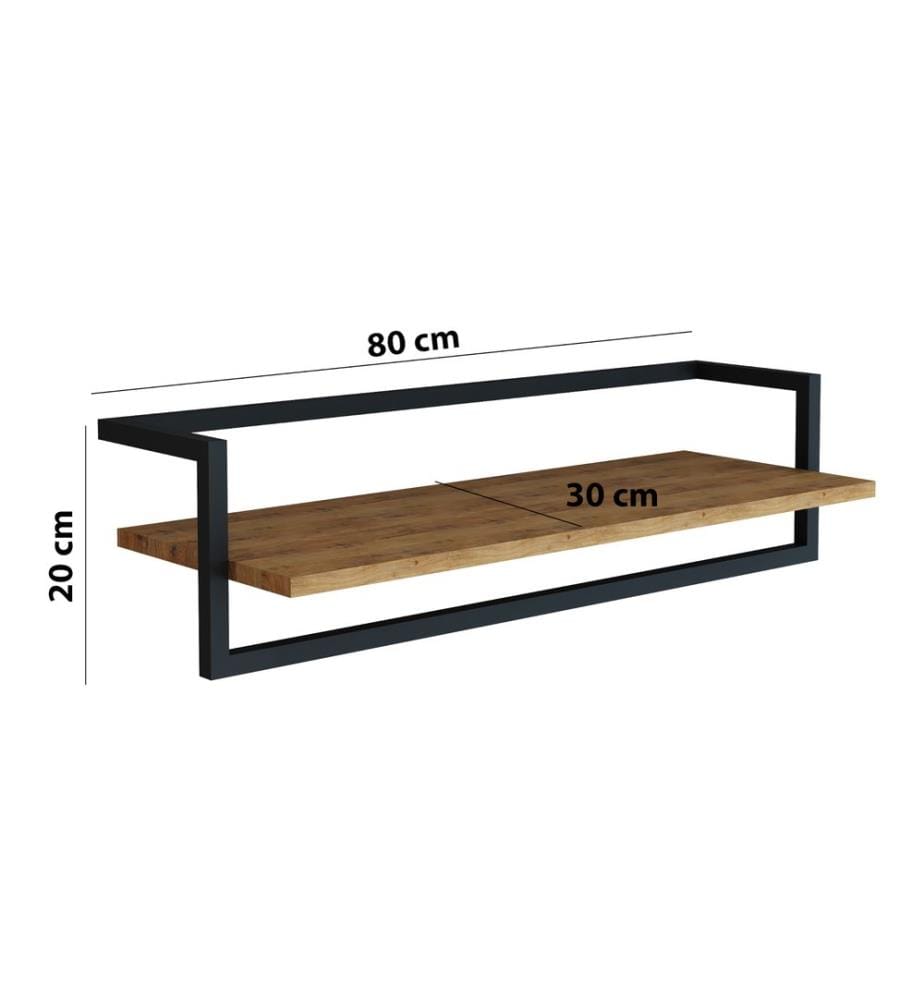 Wandgarderobe 80x30x20 cm Holzfarben Schwarz