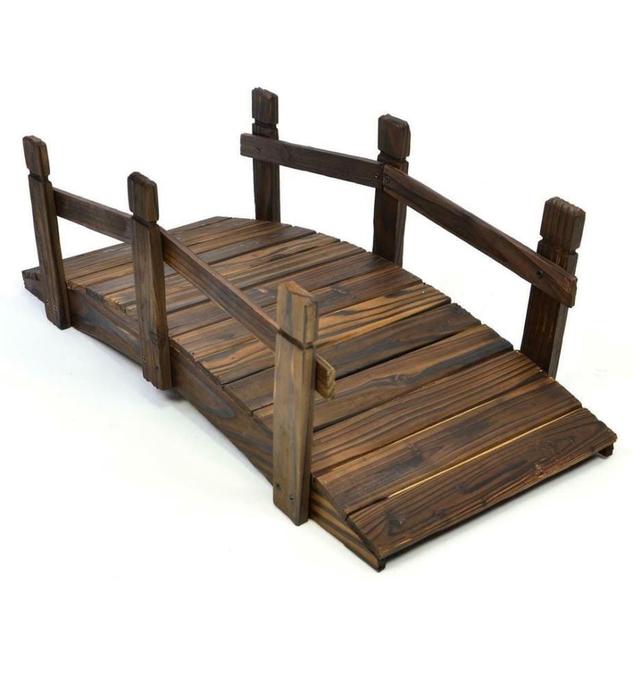 Pont pour bassin, pont en bois, pont décoratif, pont de jardin, 70 x 32 x 25 cm