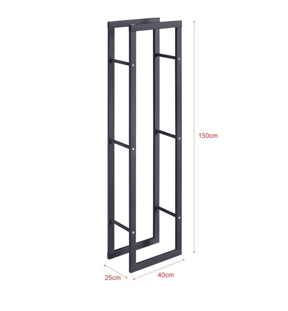 Étagère à bois de chauffage Kasan 40 x 150 x 25 cm en acier