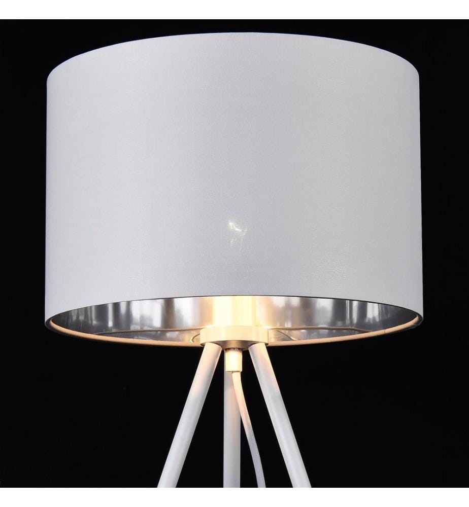 Lampe de table Metz avec abat-jour en tissu, culot E14, 40 W max., blanche