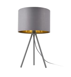 Tischlampe Metz E14 Max. 40W Stoffschirm und Metallfüsse Gold