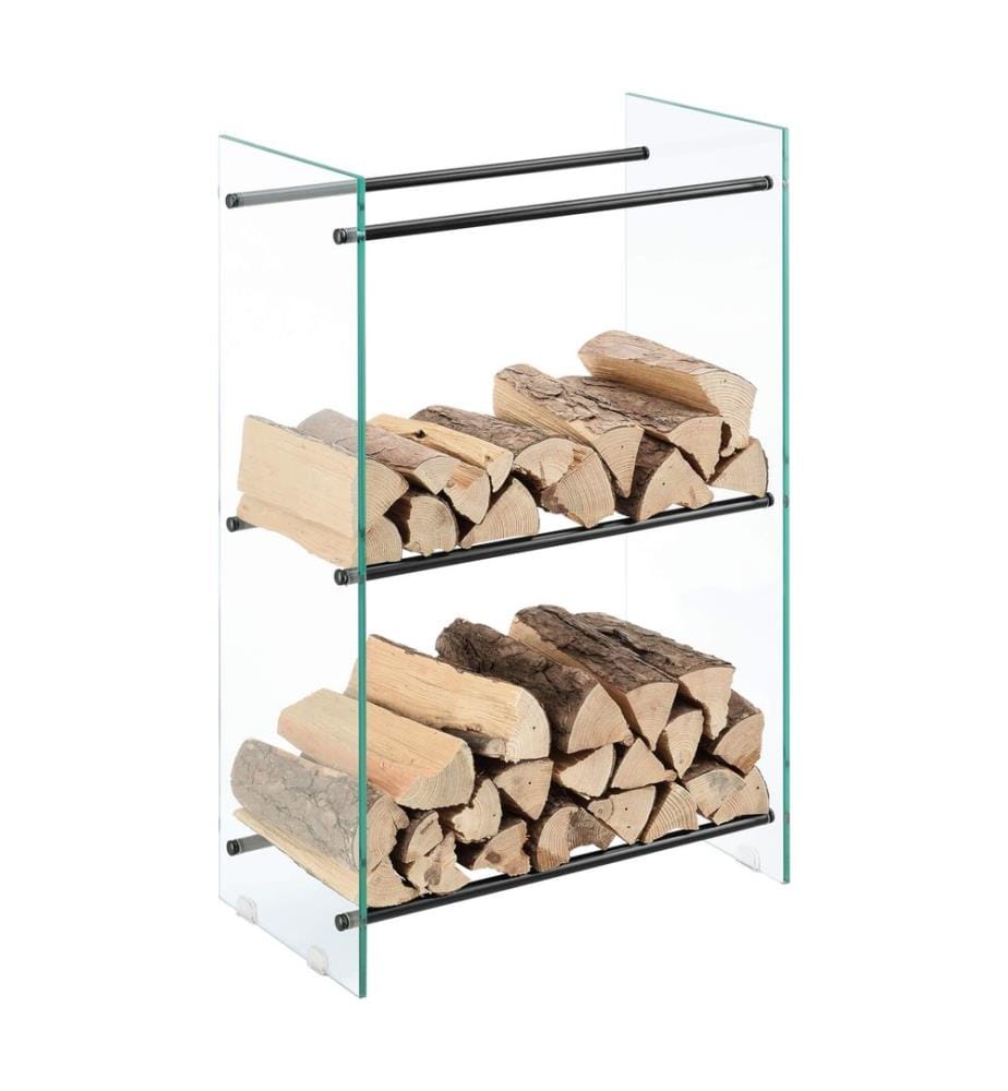 Étagère à bois de chauffage en verre Oshawa 60 x 100 x 35 cm
