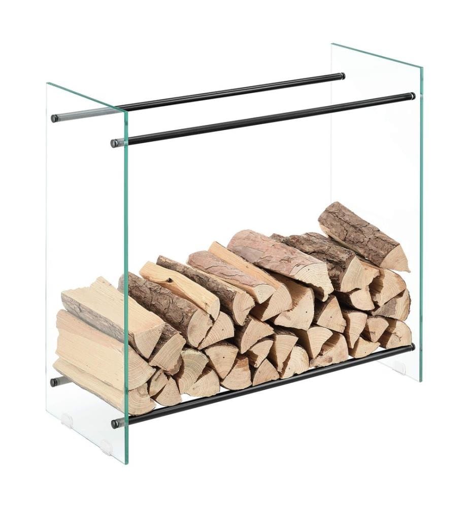 Étagère à bois de chauffage en verre Oshawa 80 x 80 x 35 cm