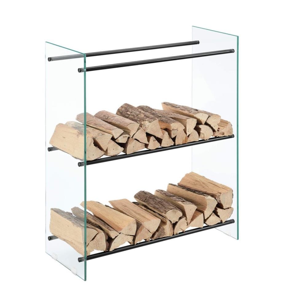 Étagère à bois de chauffage en verre Oshawa 80 x 100 x 35 cm