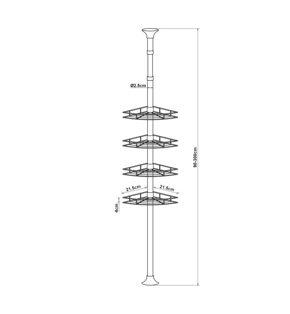 Teleskop-Duschregal Haapavesi 90-300 cm