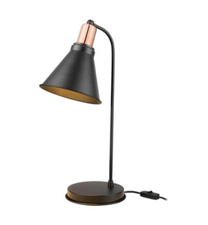 Tischlampe Bath 1-fla mmig Schwarz Kupferfarben