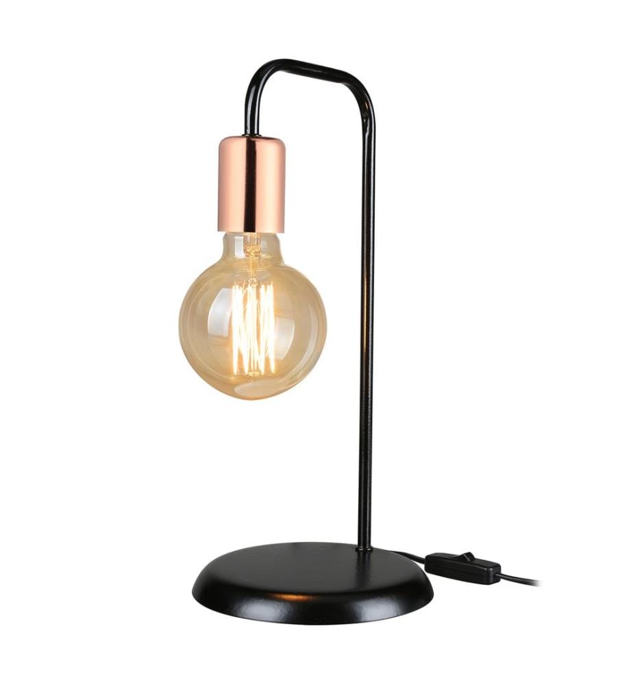 Tischlampe Lancaster E27 Metall Schwarz Kupferfarben