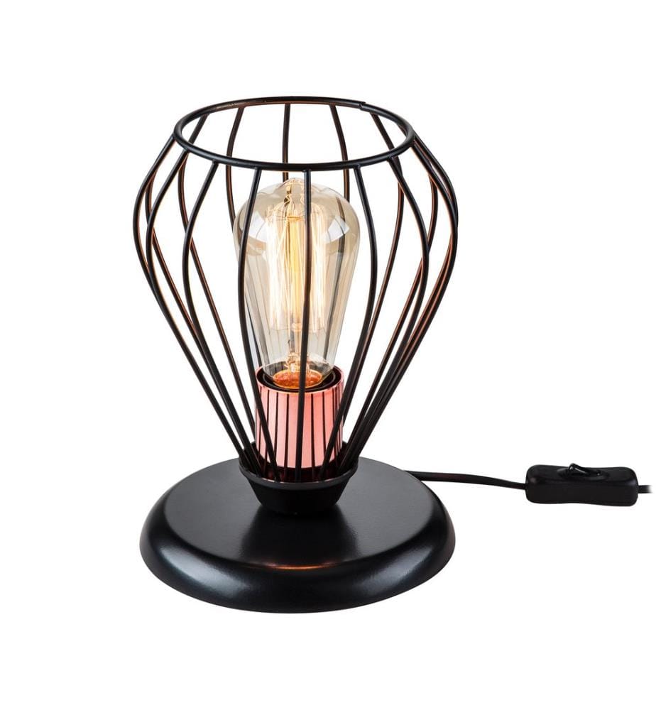 Lampe de table Grays E27 en métal noir et cuivré