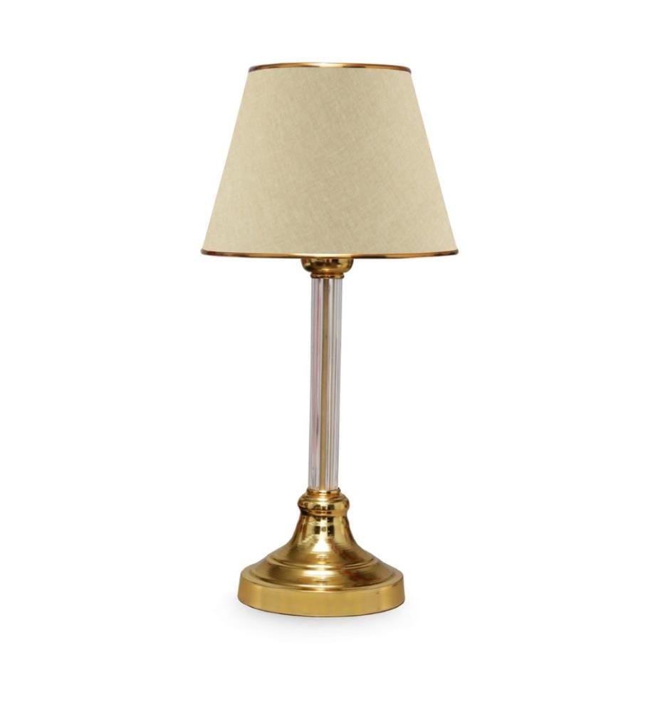 Tischlampe Paisley 1xE27 Beige Messingfarben
