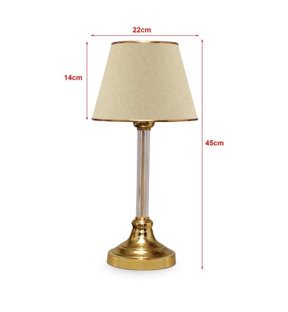 Tischlampe Paisley 1xE27 Beige Messingfarben