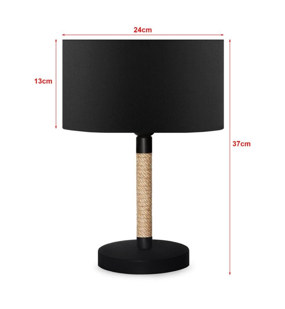 Lampe de table Rayleigh 1xE27 noire