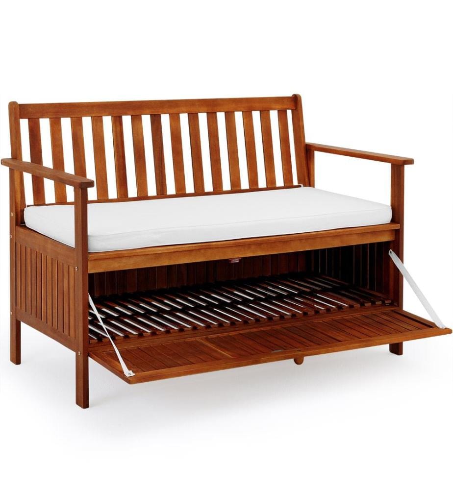 Banc de jardin en bois d'acacia 120 cm x 59 cm x 90 cm
