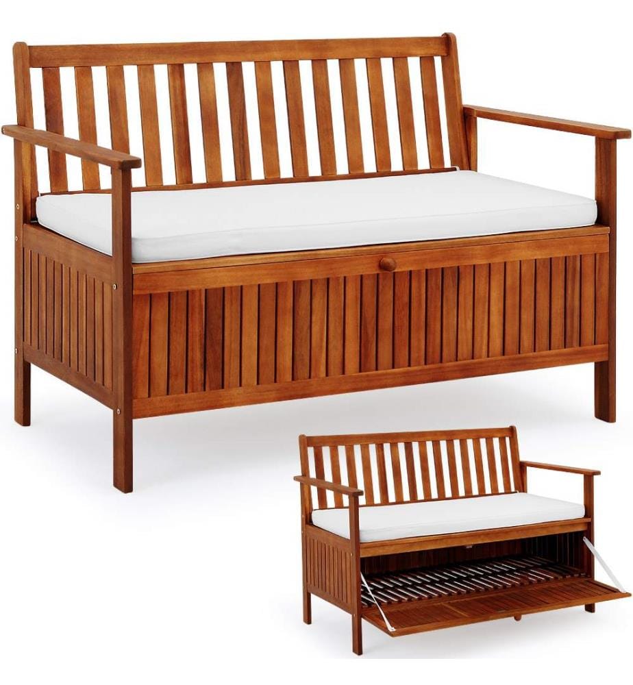 Banc de jardin en bois d'acacia 120 cm x 59 cm x 90 cm