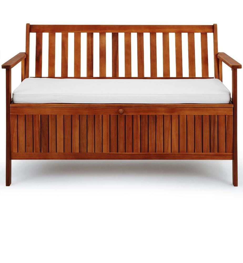 Banc de jardin en bois d'acacia 120 cm x 59 cm x 90 cm