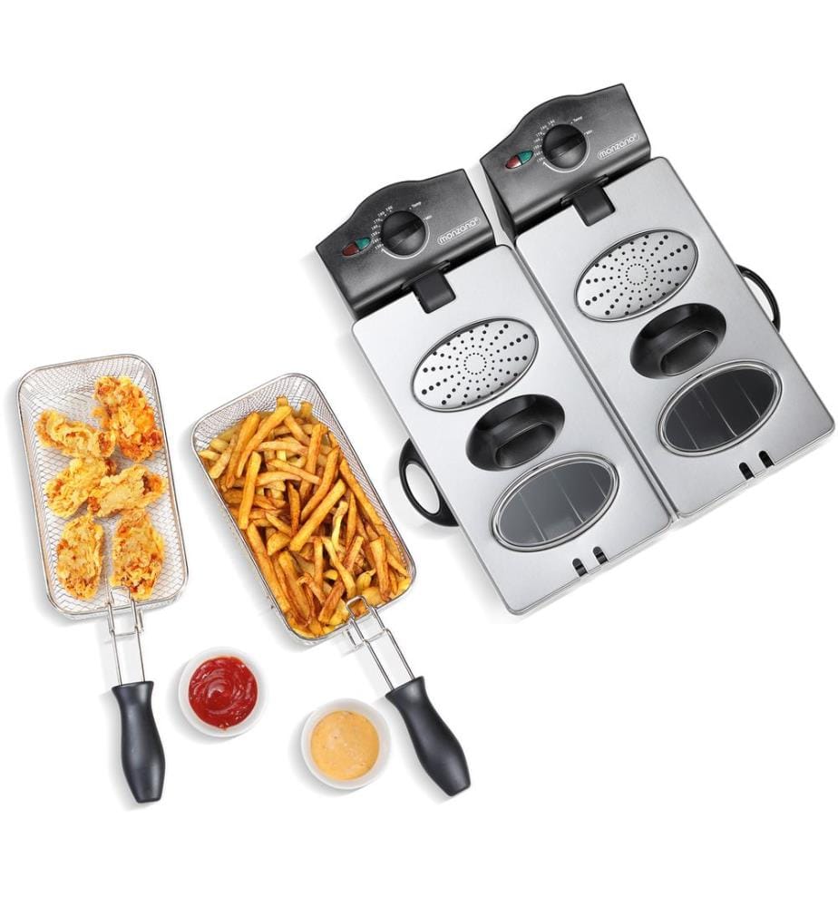 Doppel Friteuse Fritteuse Fritöse Frittöse 2x2000