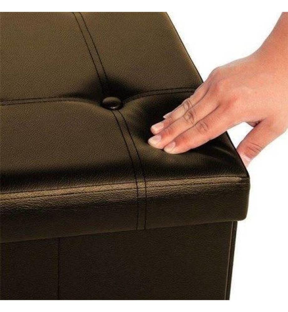 Coffre-siège, panier à linge, coffre à linge 80 x 40 x 40 cm, marron