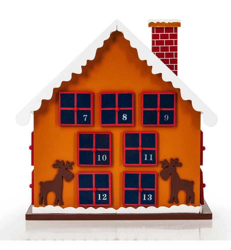 Adventskalender als Winterhäuschen Holz - befüllbar