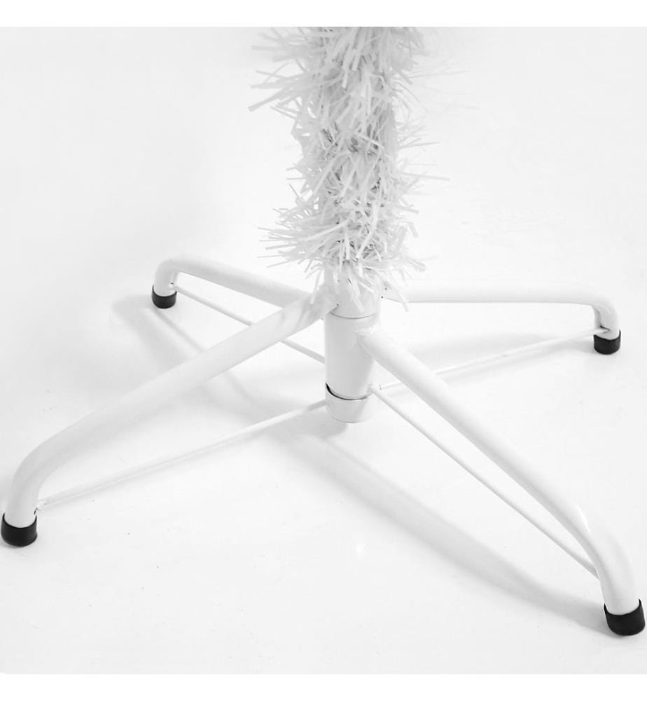 Sapin de Noël d'hiver, 150 cm, blanc, avec support